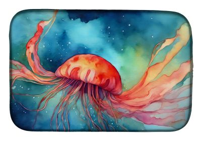 Jellyfish Dish Drying Mat Absorbent Dish Drying Mat Pad for Kitchen Counter Dish Drainer Mat for Countertop, 14 x 21", Multicolor