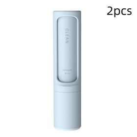 2-1 Reusable Pet Hair Remover Brush Lint Roller Portable Effective Self Cleaning Tool for Cat Dog Fur Hair Dust Removal Brush (Color: Blue 2pcs)