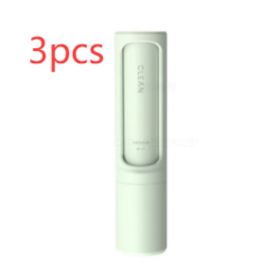 2-1 Reusable Pet Hair Remover Brush Lint Roller Portable Effective Self Cleaning Tool for Cat Dog Fur Hair Dust Removal Brush (Color: Green3pcs)