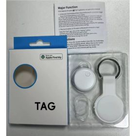 Reflective Collar Waterproof Holder Case For Airtag Air Tag Airtags Protective Cover Cat Dog Kitten Puppy Nylon Collar (Color: AK28 white with keychain)