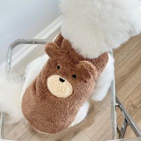 Winter Clothes Fleece-lined Warm Dog Cute Clothes (Option: Brown-XS)