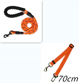 Reflective Dog Leash Nylon Pet Dog Leash Rope For Small Medium Large Dogs Walking Training Pet Suppiles (Color: Orange set)