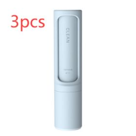 2-1 Reusable Pet Hair Remover Brush Lint Roller Portable Effective Self Cleaning Tool for Cat Dog Fur Hair Dust Removal Brush (Color: Blue3pcs)