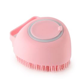 Silicone Dog Bath Massage Gloves Brush Pet Cat Bathroom Cleaning Tool Comb Brush For Dog Can Pour Shampoo Dog Grooming Supplies (Option: Pink-Heartshaped)