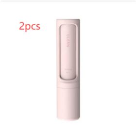 2-1 Reusable Pet Hair Remover Brush Lint Roller Portable Effective Self Cleaning Tool for Cat Dog Fur Hair Dust Removal Brush (Color: Pink 2pcs)