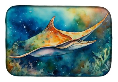 Sting Ray Dish Drying Mat Absorbent Dish Drying Mat Pad for Kitchen Counter Dish Drainer Mat for Countertop, 14 x 21", Multicolor (Default: Default)