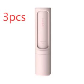 2-1 Reusable Pet Hair Remover Brush Lint Roller Portable Effective Self Cleaning Tool for Cat Dog Fur Hair Dust Removal Brush (Color: Pink3pcs)