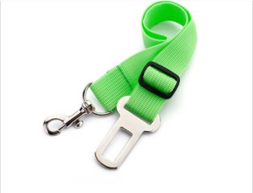 Retractable Dog Safety Belt Car Safety Belt For Pet Dog Supplies Car Safety Buckle (Color: Grass Green)