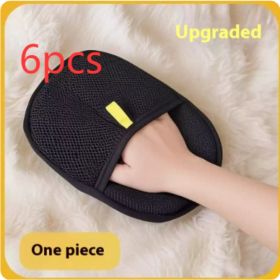 Pet Hair Remover Mitt Pet Hair Remover Gloves Deshedding Brush Glove For Dog Cat Rabbit With Long Short Curly Hair (Option: Hair Removal Gloves-6PCS)